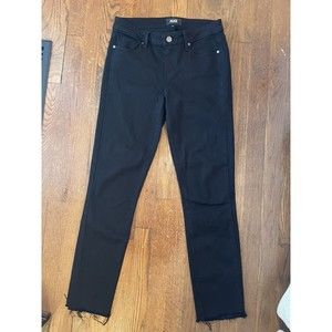 Paige Womens Black Skyline Dark Wash Pockets Skinny Leg Denim Jeans Size 28